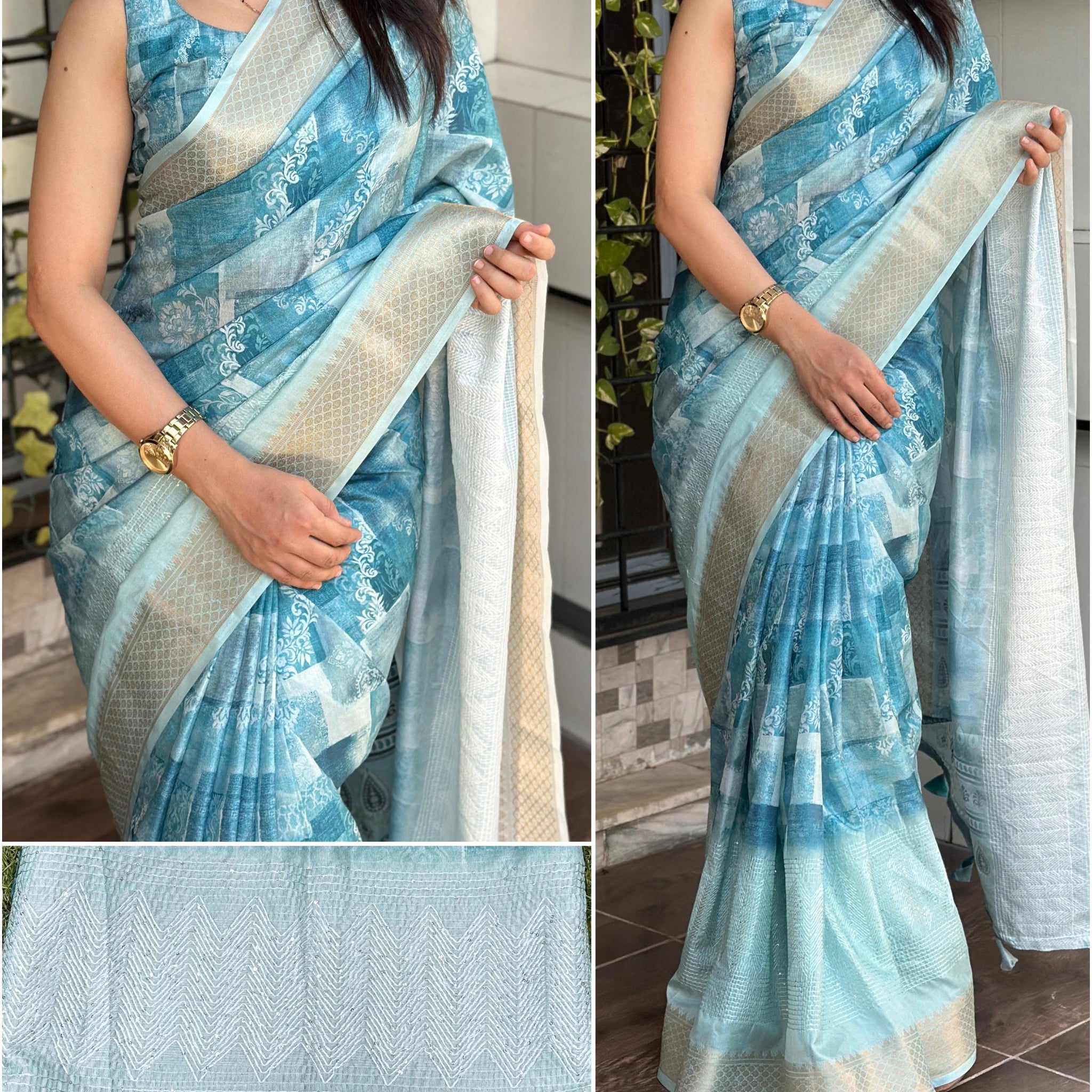 Beautiful Designer Pure Muslin Cotton Digital Print Saree