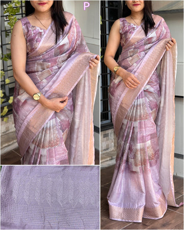 Beautiful Designer Pure Muslin Cotton Digital Print Saree