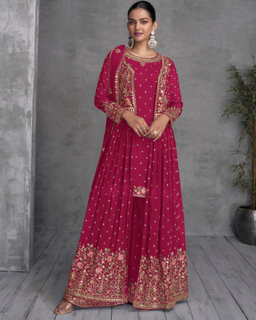 Zohana Gulkayra Georgette Jacket Style Party Wear Suit D.No. 7410-D