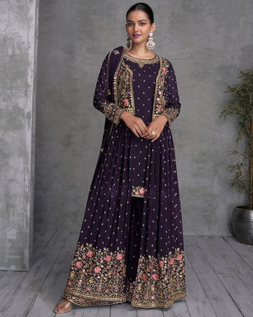 Zohana Gulkayra Georgette Jacket Style Party Wear Suit D.No. 7410-B