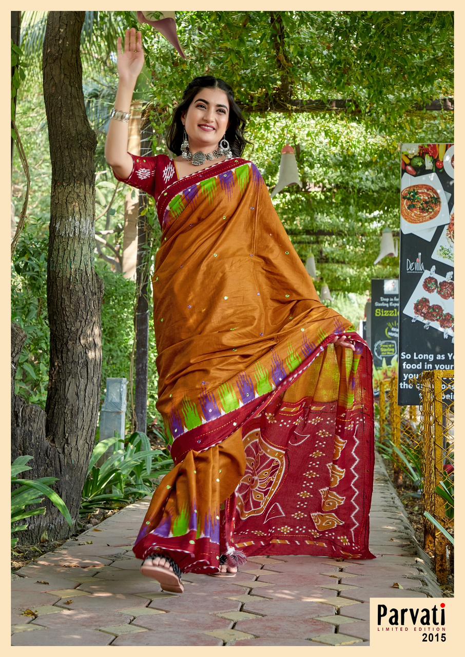 Beautiful Designer Jaipuri Woven Mulmul Cotton Saree