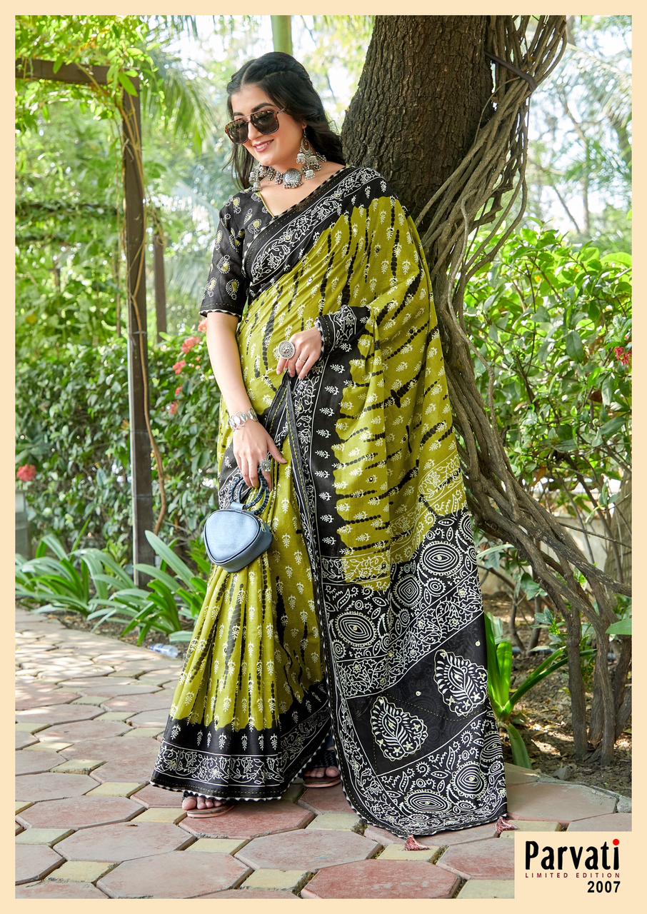 Beautiful Designer Jaipuri Woven Mulmul Cotton Saree