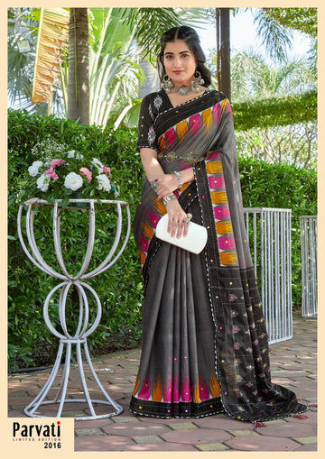 Beautiful Designer Jaipuri Woven Mulmul Cotton Saree