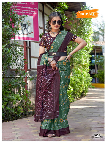 Beautiful Designer Jaipuri Woven Mulmul Cotton Saree