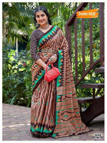 Beautiful Designer Jaipuri Woven Mulmul Cotton Saree