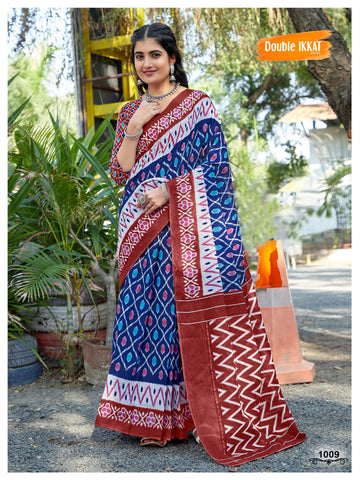 Beautiful Designer Jaipuri Woven Mulmul Cotton Saree