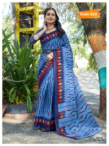 Beautiful Designer Jaipuri Woven Mulmul Cotton Saree