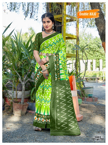 Beautiful Designer Jaipuri Woven Mulmul Cotton Saree