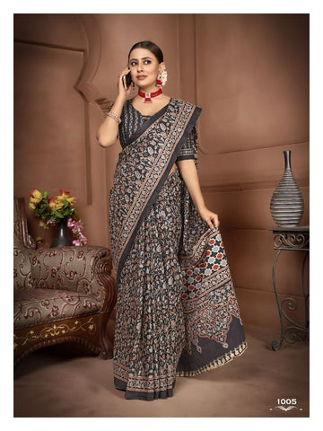 Beautiful Designer Jaipuri Pure Mulmul Cotton Saree