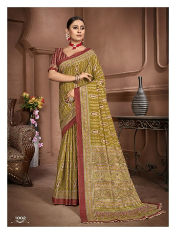 Beautiful Designer Jaipuri Pure Mulmul Cotton Saree