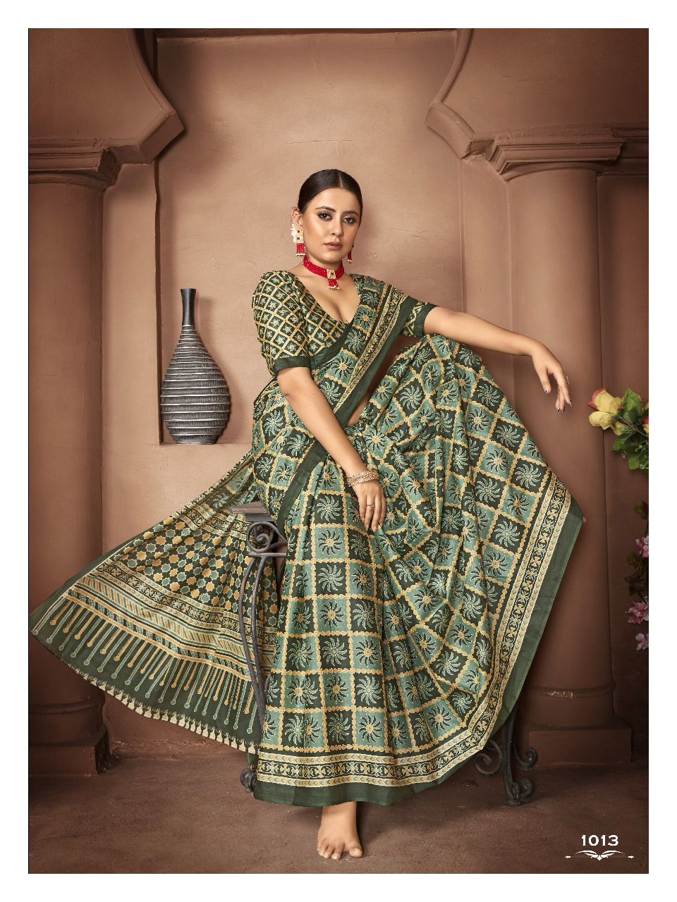 Beautiful Designer Jaipuri Pure Mulmul Cotton Saree