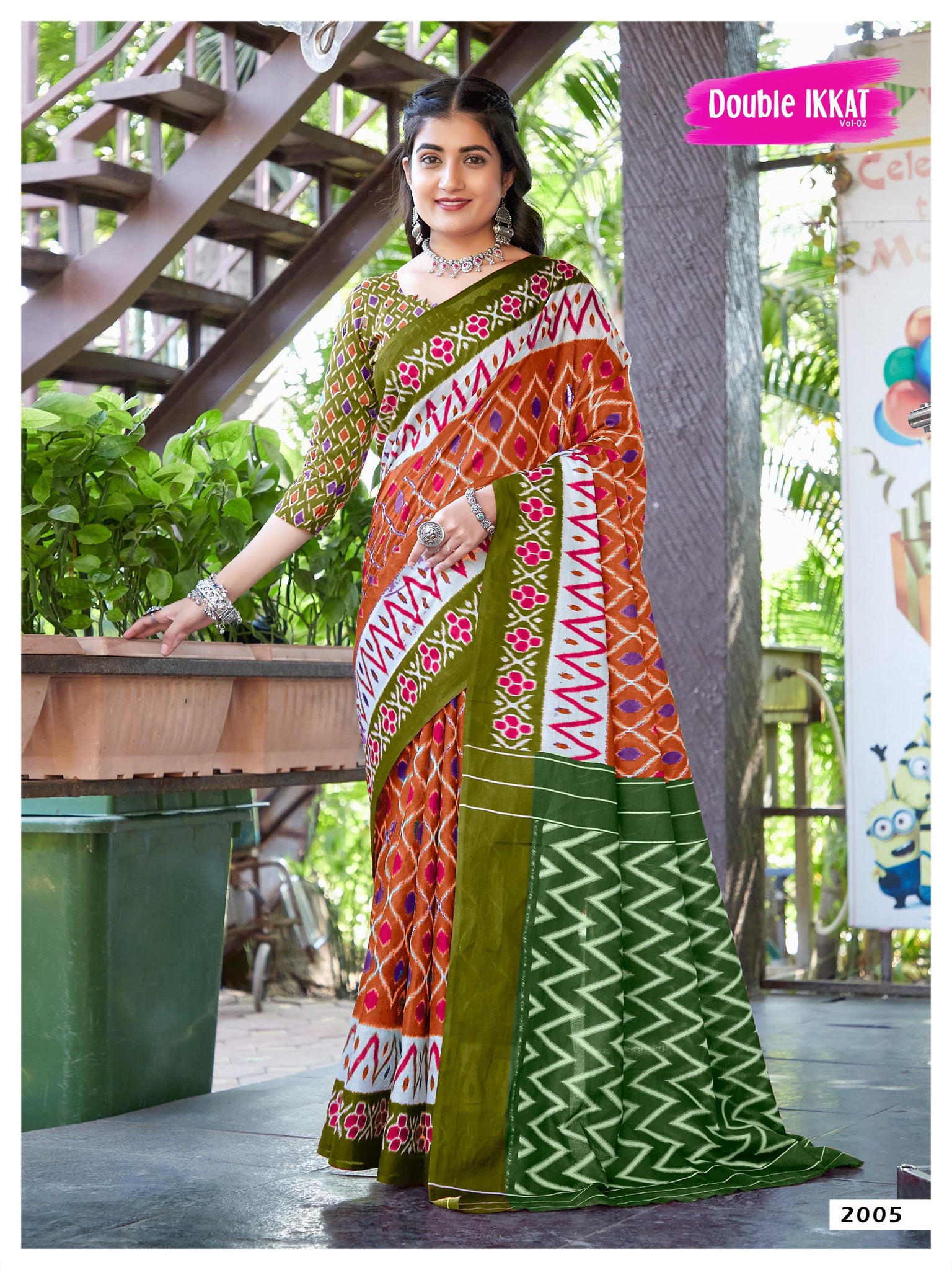 Beautiful Designer Pure Ikkat Mulmul Cotton Saree