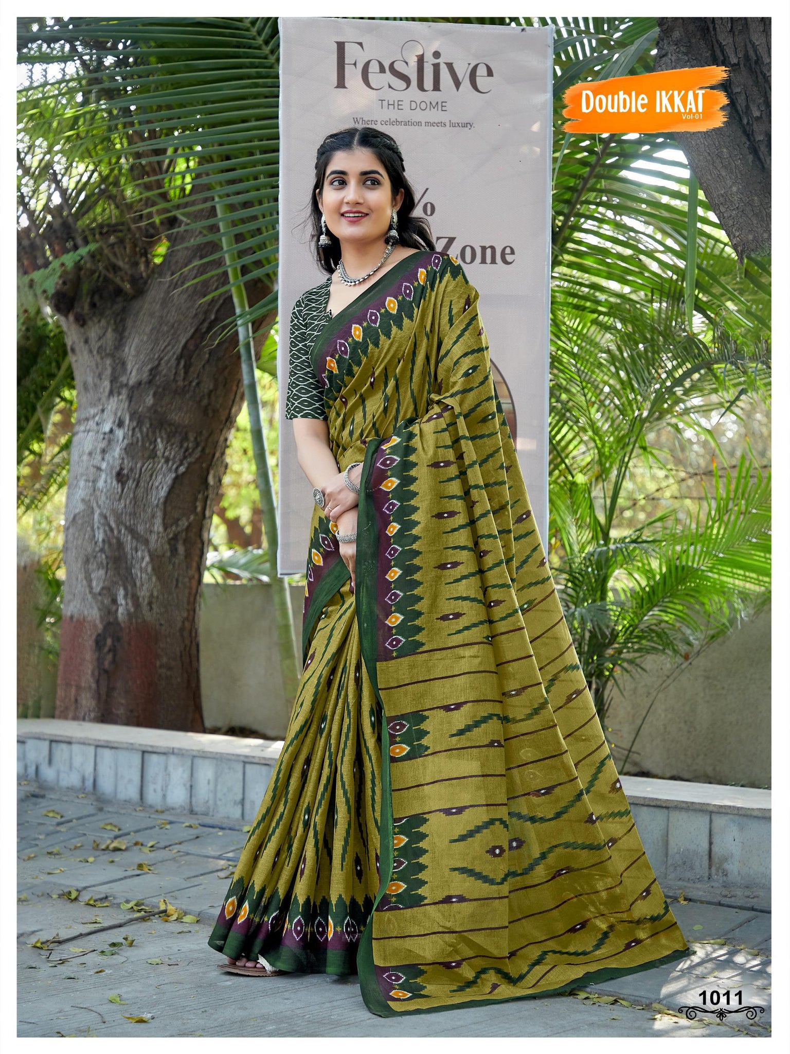 Beautiful Designer Pure Ikkat Mulmul Cotton Saree