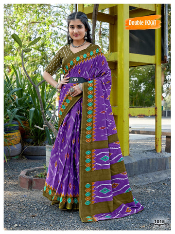 Beautiful Designer Pure Ikkat Mulmul Cotton Saree