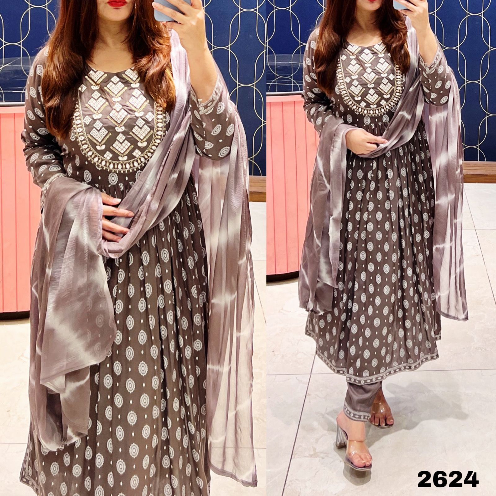 Beautiful Designer Kurti With Pant & Sequence Dupatta