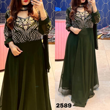 Beautiful Designer Georgette Chokar Style Gown