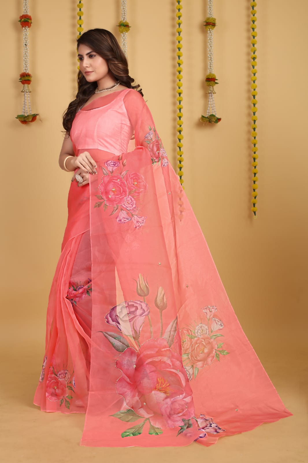 Beautiful Designer Pure Organza Digital Print Saree