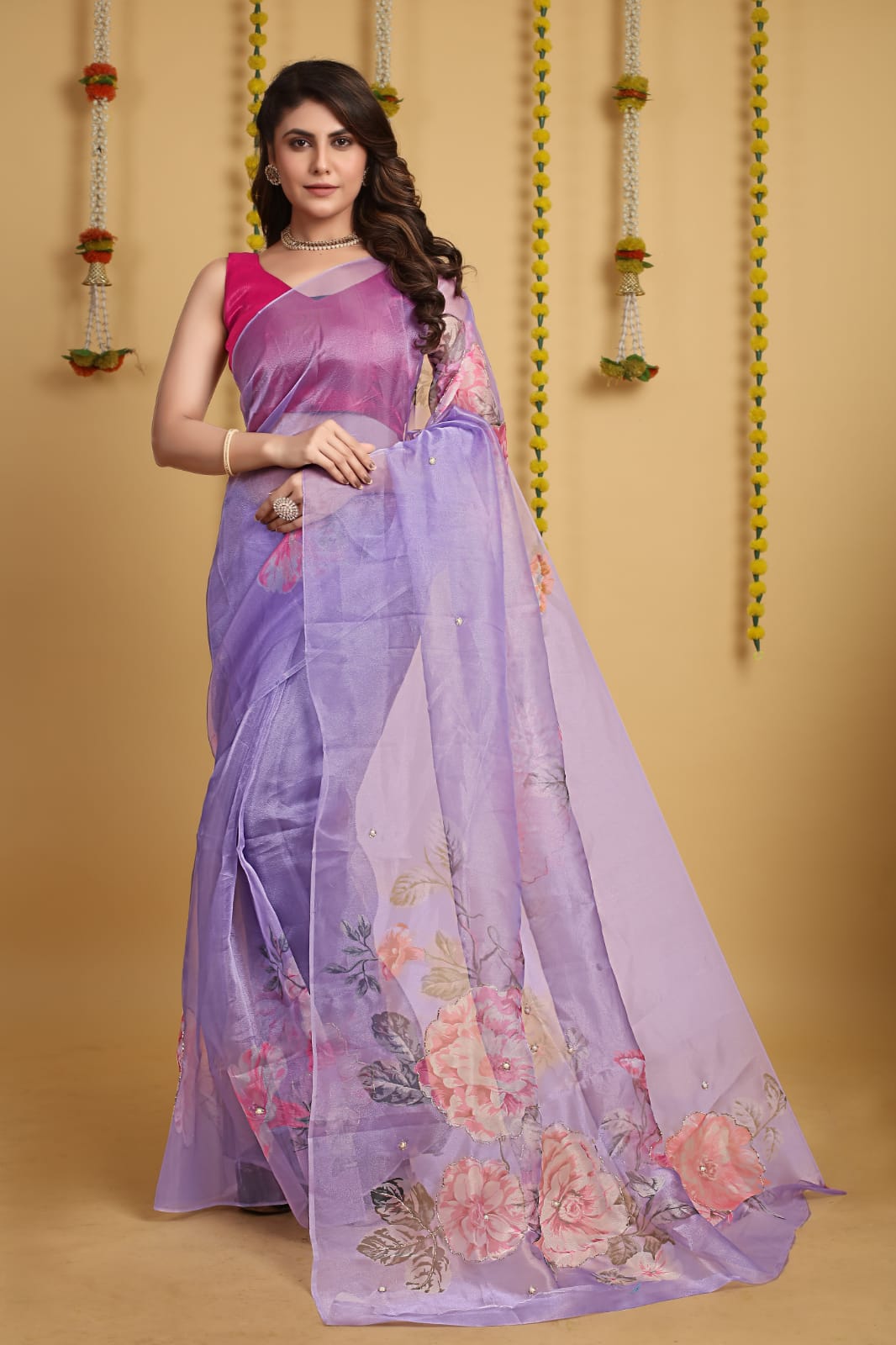 Beautiful Designer Pure Organza Digital Print Saree