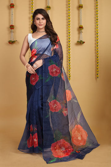 Beautiful Designer Pure Organza Digital Print Saree