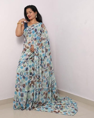 Beautiful Designer Soft Georgette Digital Print Saree