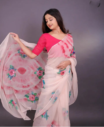 Beautiful Designer Soft Georgette Digital Print Saree