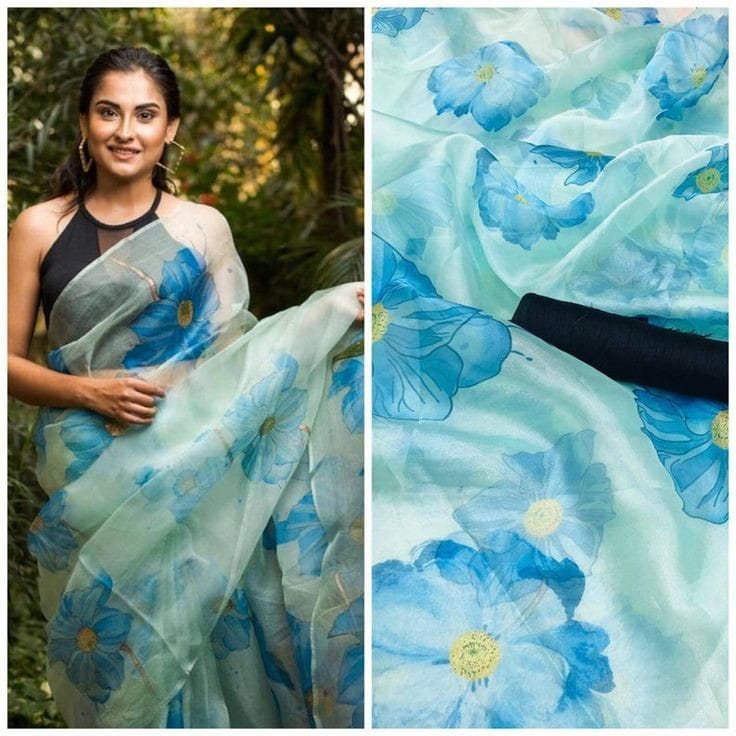 Beautiful Designer Soft Organza Digital Print Saree