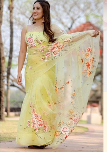 Beautiful Designer Soft Organza Digital Print Saree