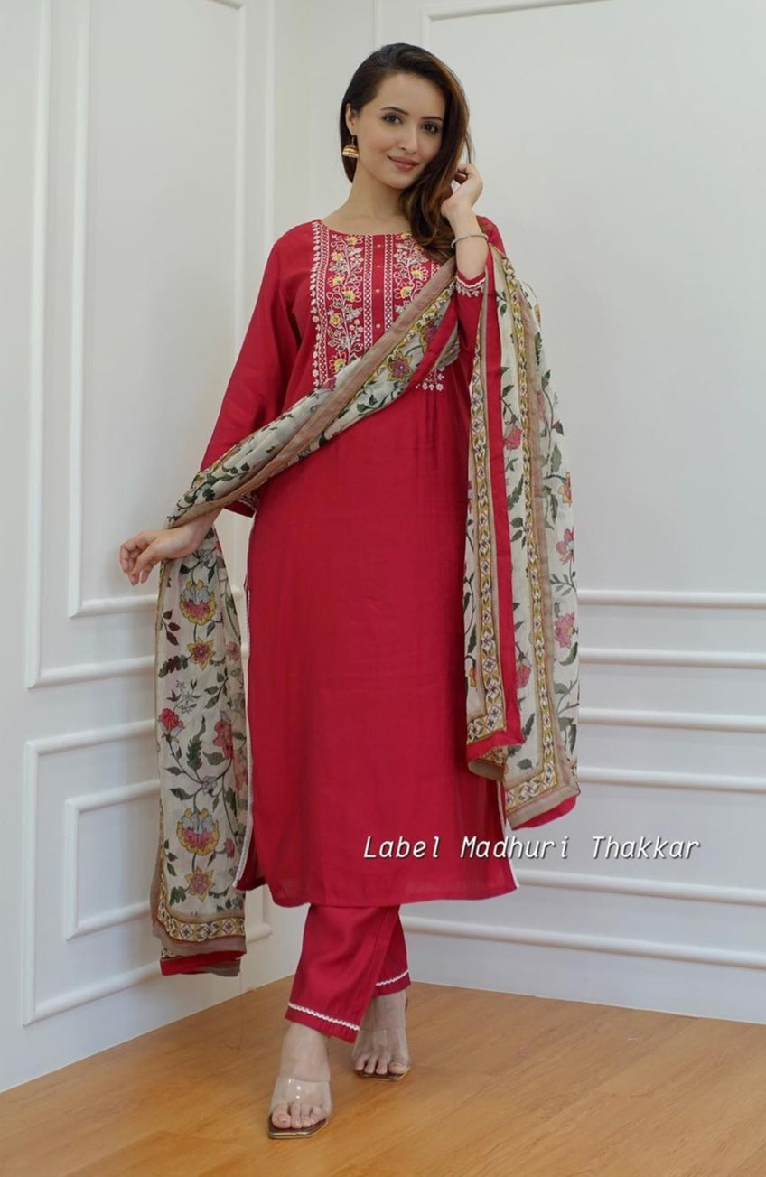 Beautiful Designer Heavy Reyon Rani Salwar Suit