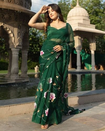 Beautiful Designer Soft Organza Saree Digital Print Saree