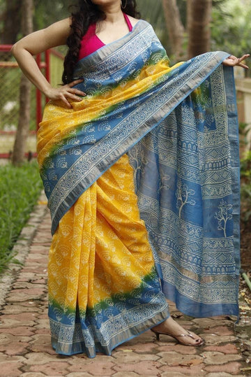 Beautiful Designer Original Linen Saree Digital Print Saree