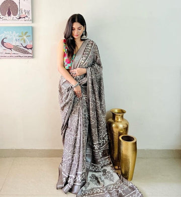 Party Wear Linen Saree