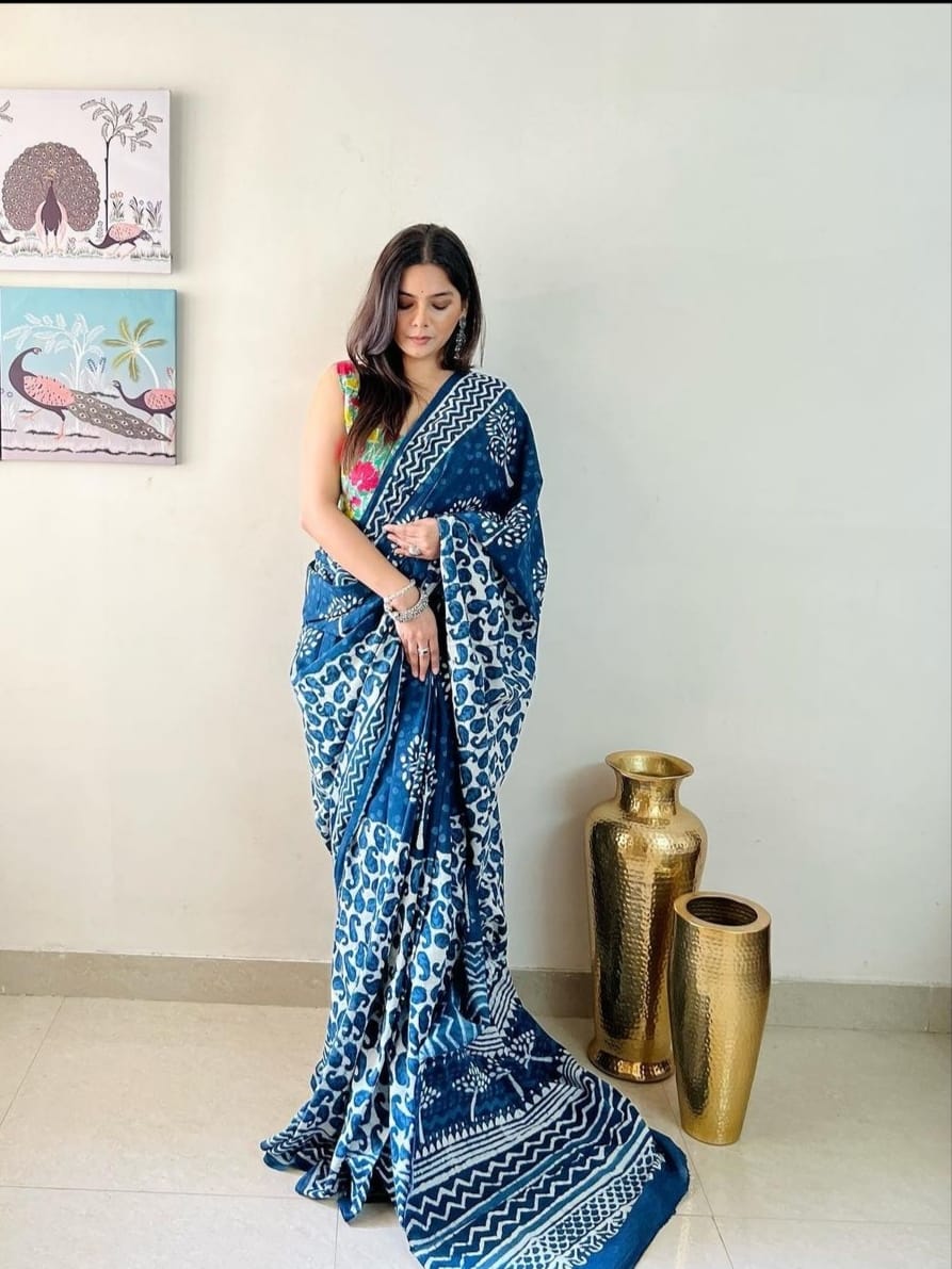 Party Wear Linen Saree