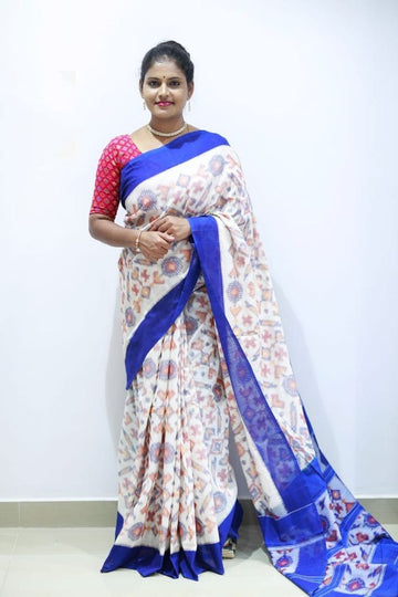 Beautiful Designer Soft Linen Saree Digital Print Saree