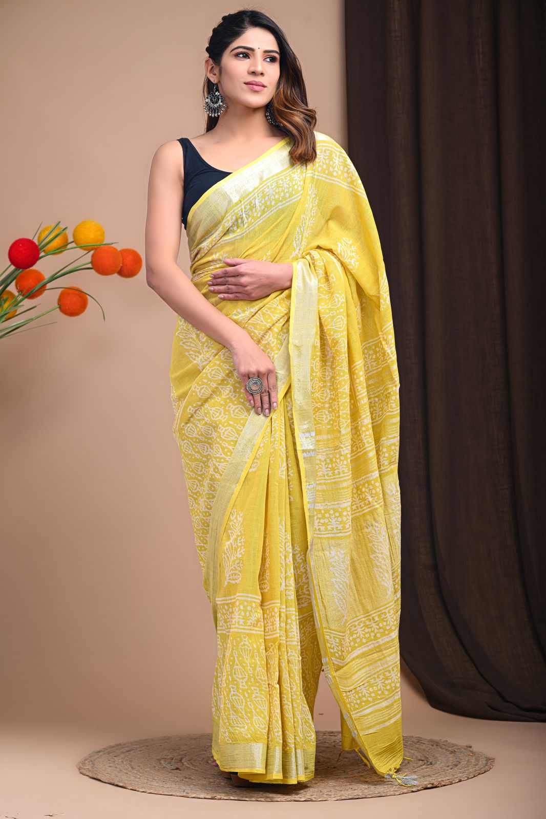 Beautiful Designer Original Linen Saree With Digital Print