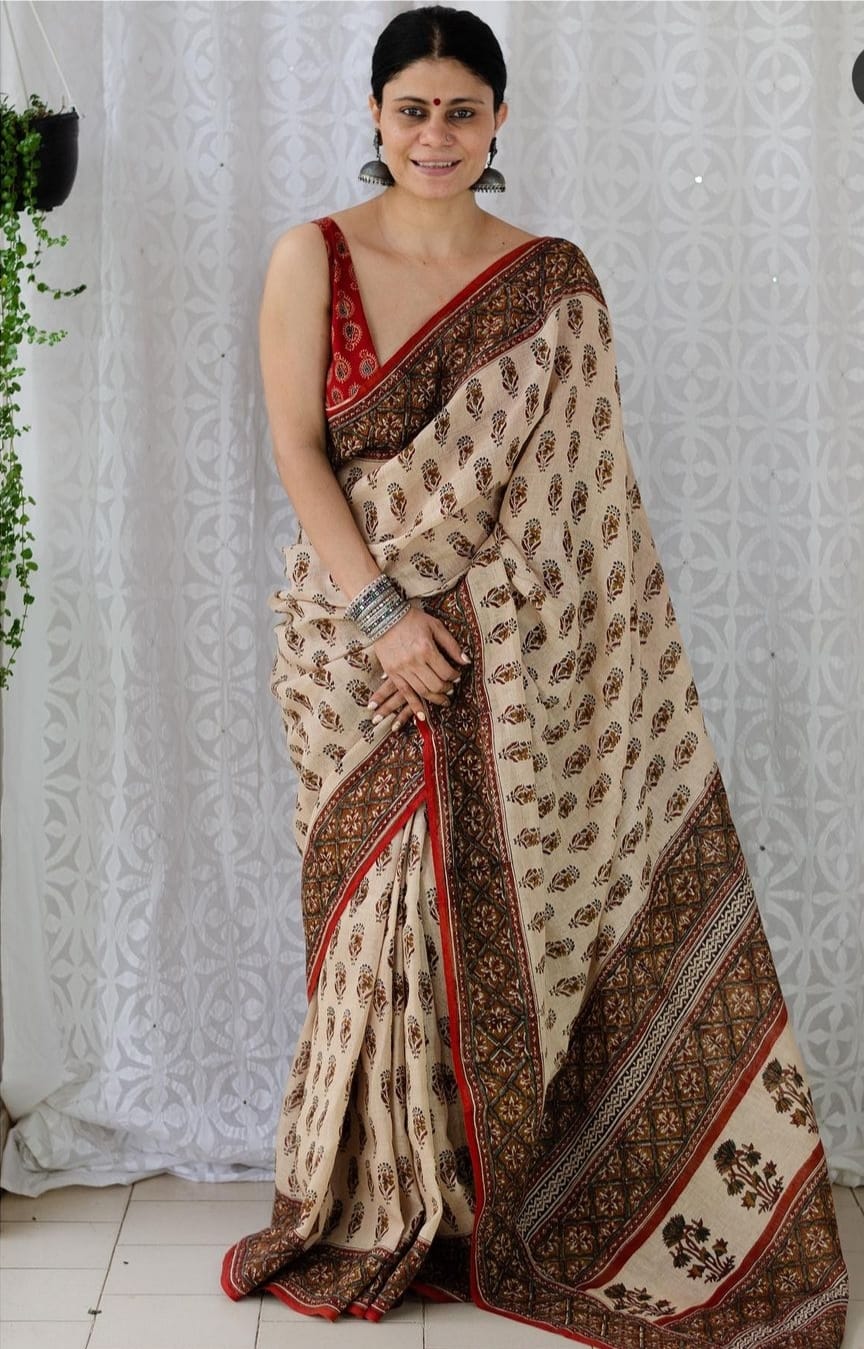 Beautiful Designer Original Cotton Saree With Digital Print