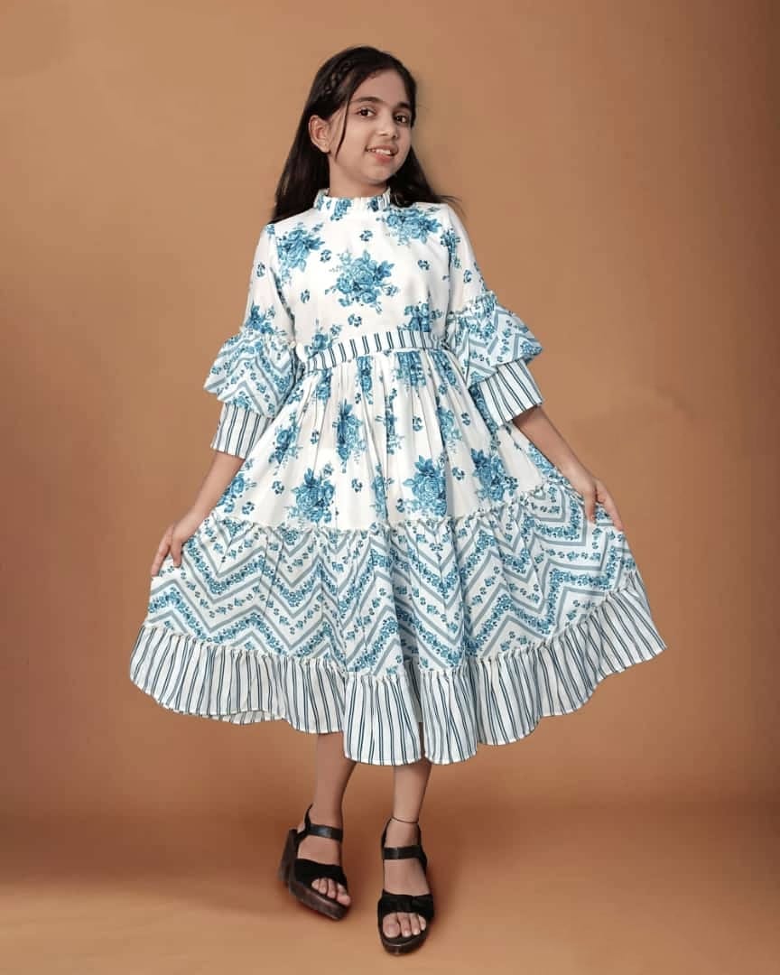 Beautiful Designer Kid's Urmi Western Wear Dungree Frock