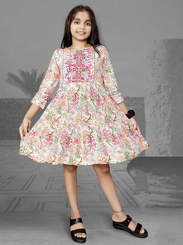 Beautiful Designer Kid's Suhani Western Wear Cotton Frock