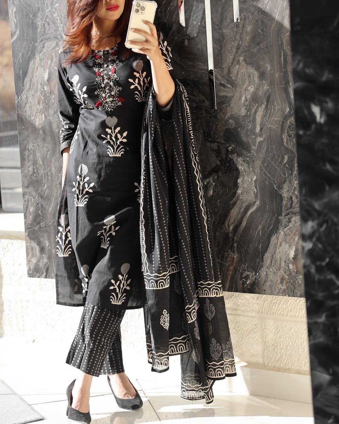 Beautiful Designer Premium Pure Cotton Aline Salwar Suit