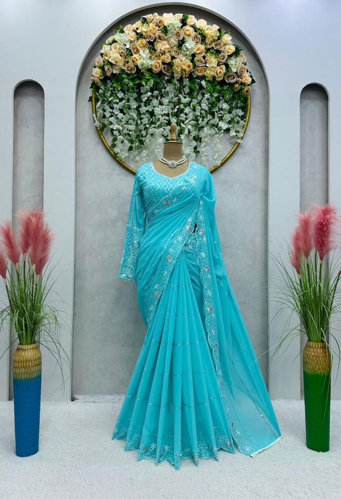 Georgette Sequence Saree