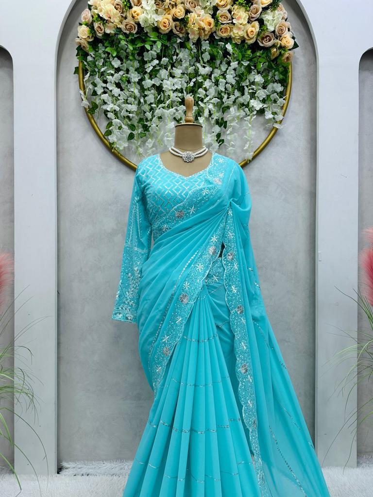 Georgette Sequence Saree