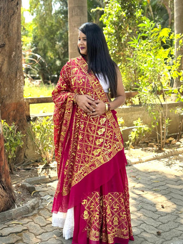 Beautiful Designer Pure Georgette Gharchola Bandhej Saree