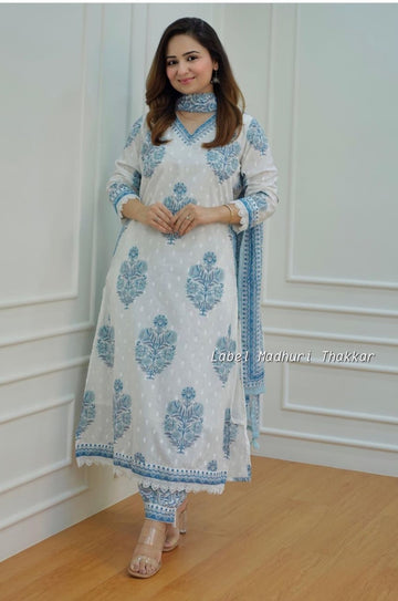 Beautiful Designer Premium Cotton Afghani Pocket Salwar Suit