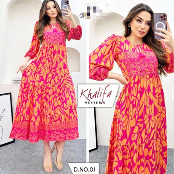 Beautiful Designer Western Wear Khalifa Frock