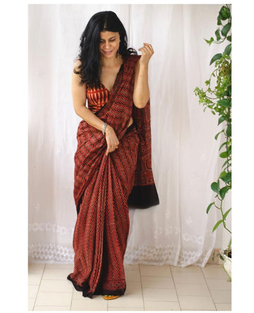 Beautiful Designer Soft Linen Cotton Saree Digital Print Saree