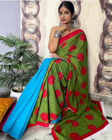 Beautiful Designer Summer Special Soft Pure Cotton Saree