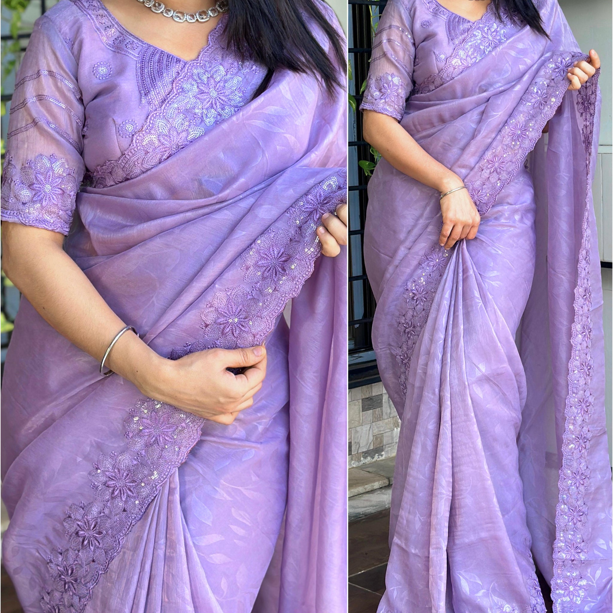 Beautiful Designer Party Wear Kangana Pure Rangeen Silk Saree