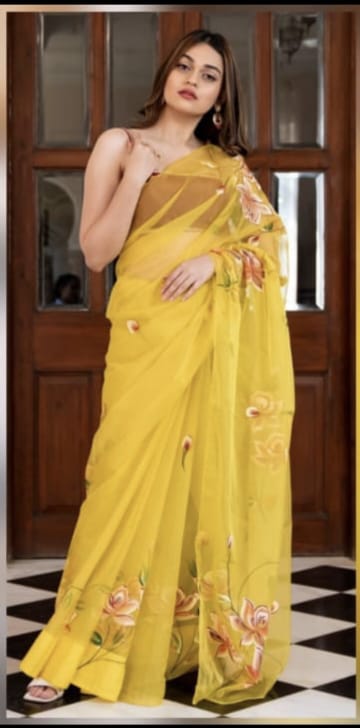 Beautiful Designer Summer Special Pure Organza silk Saree