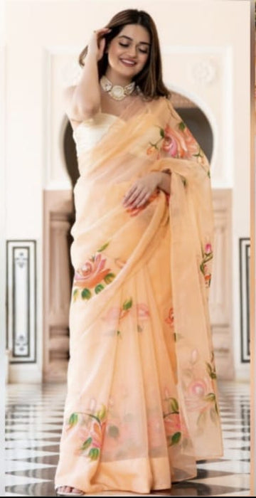 Beautiful Designer Summer Special Pure Organza silk Saree