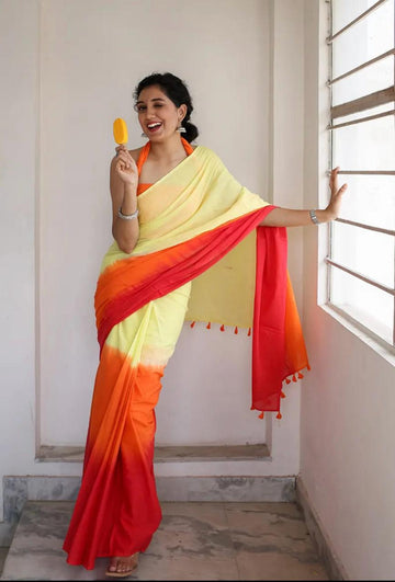 Beautiful Designer Soft Linen Saree Digital Print Saree