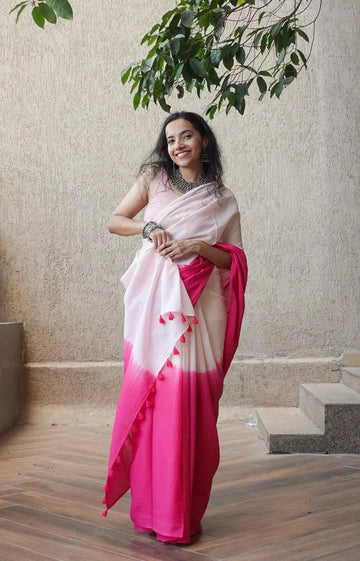 Beautiful Designer Soft Linen Saree Digital Print Saree